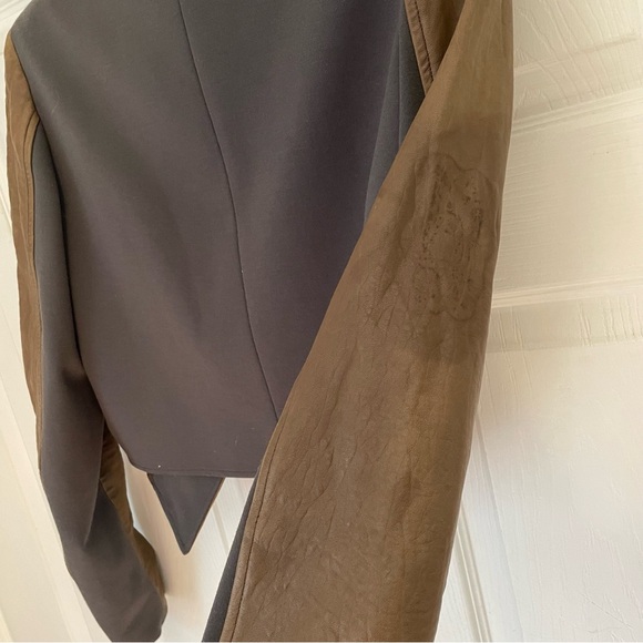 Alice + Olivia Brown Leather Jacket Extra Small - Picture 2 of 6
